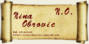 Nina Obrović vizit kartica